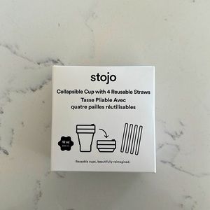 Collapsible Cup with 4 Reusable Straws - NEW